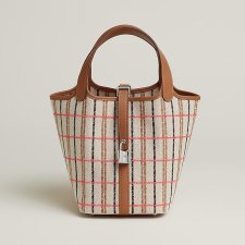H canvas and Swift calf leather handbag