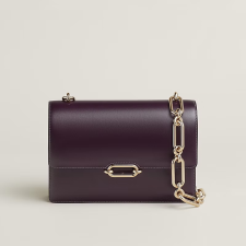Box calf leather shoulder backpack.