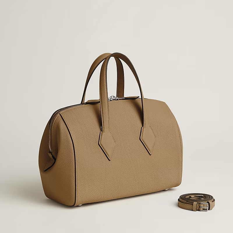 Togo calf leather handbag. - Image 4