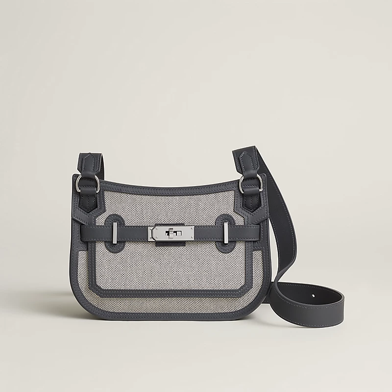 H canvas and Swift calf leather shoulder bag.