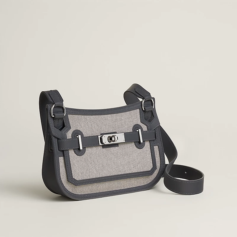 H canvas and Swift calf leather shoulder bag. - Image 2