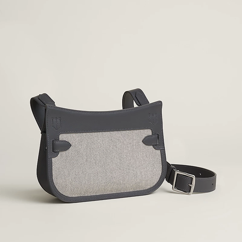 H canvas and Swift calf leather shoulder bag. - Image 4