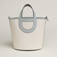 H canvas and Swift calf leather handbag.