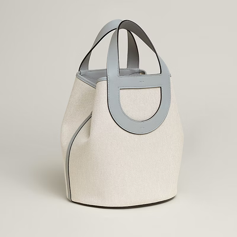 H canvas and Swift calf leather handbag. - Image 2