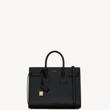SAC DE JOUR small crocodile embossed matte leather handbag