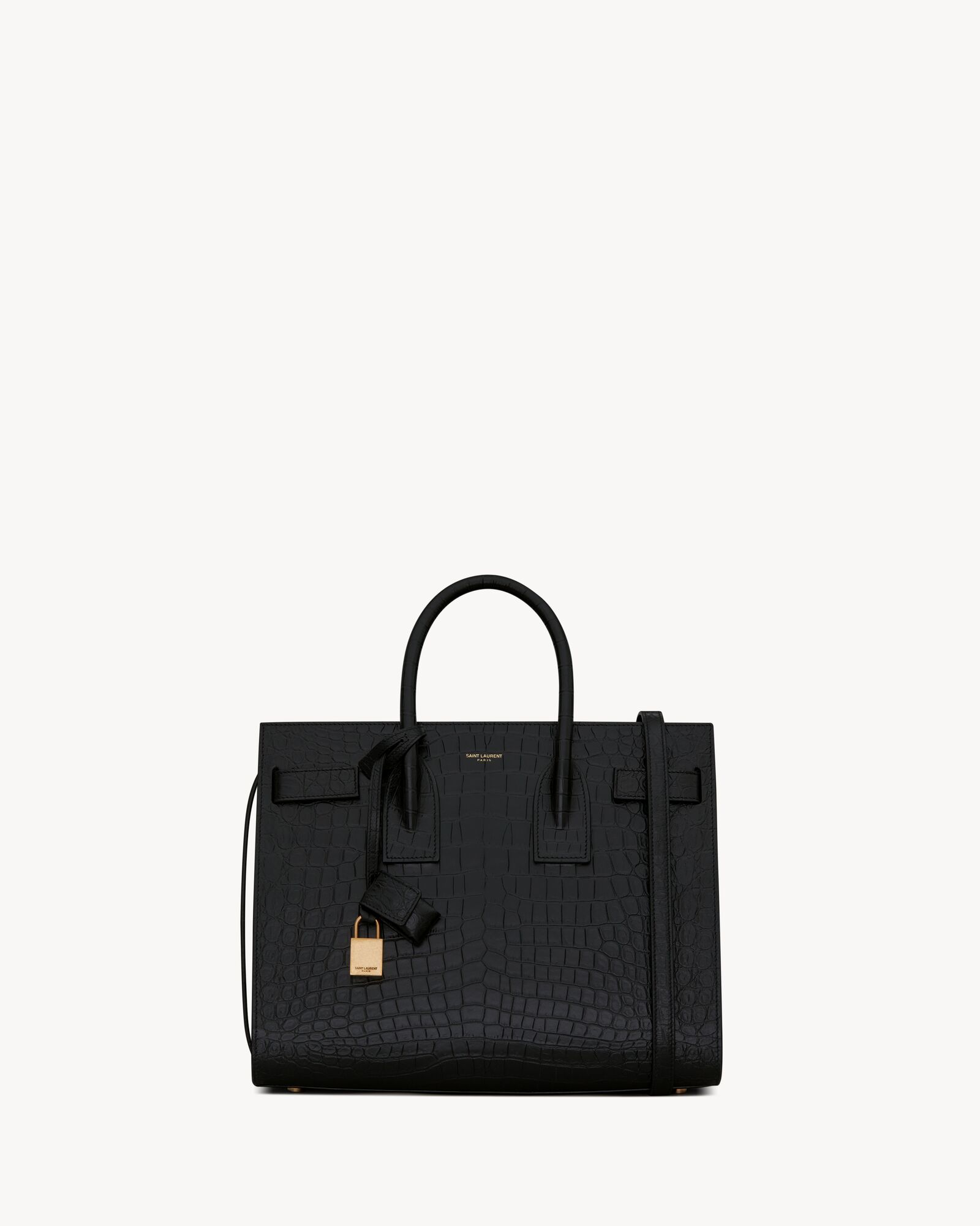 SAC DE JOUR small crocodile embossed matte leather handbag