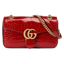 GG Marmont Series Crocodile Leather Small Shoulder Backpack