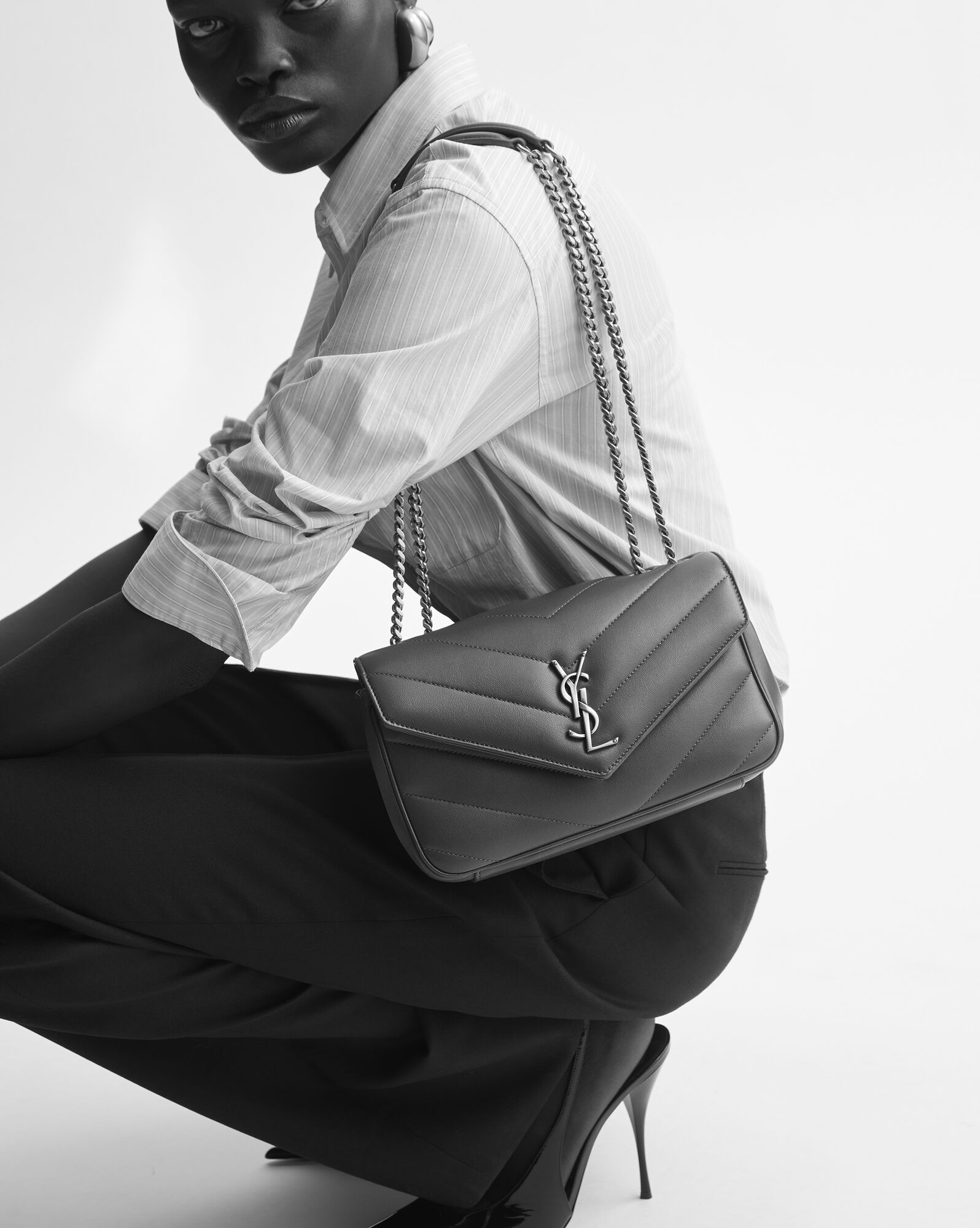 LOULOU Small Quilted Suede Leather Handbag - Image 6