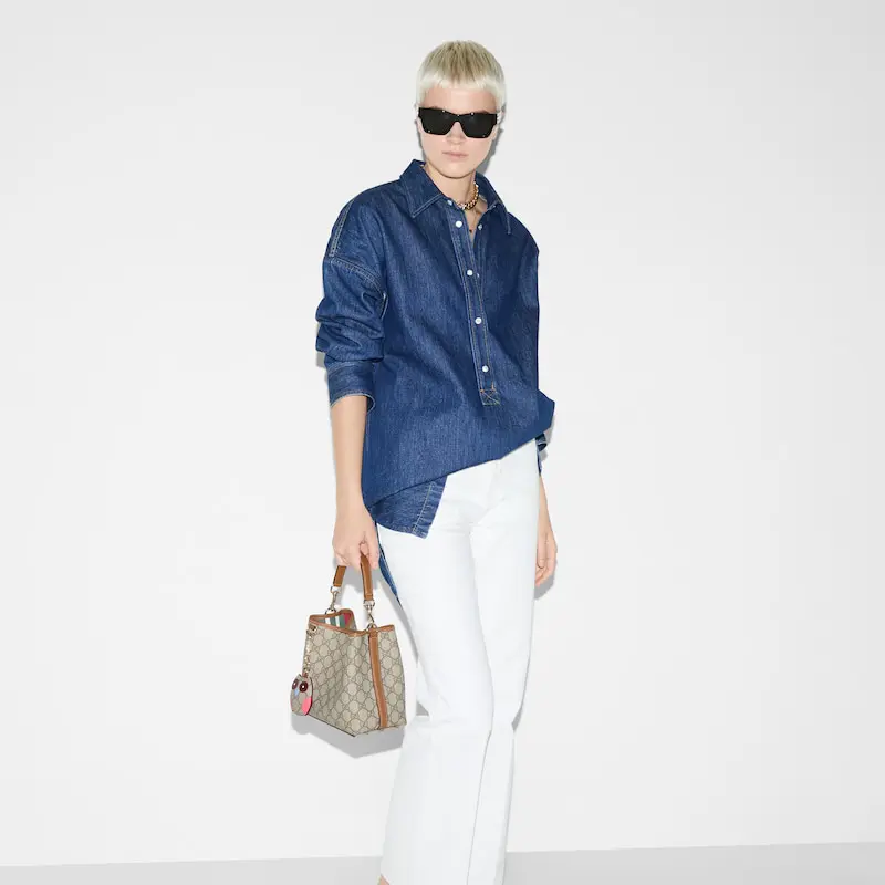 GG Emblem Series Small Bucket Bag - Image 3