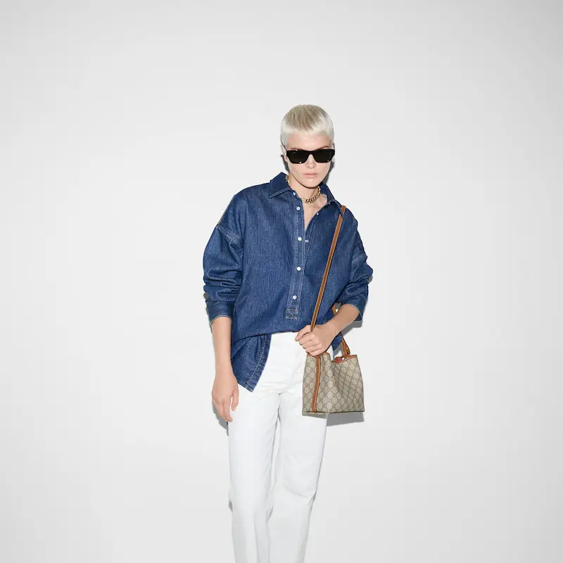 GG Emblem Series Small Bucket Bag - Image 4