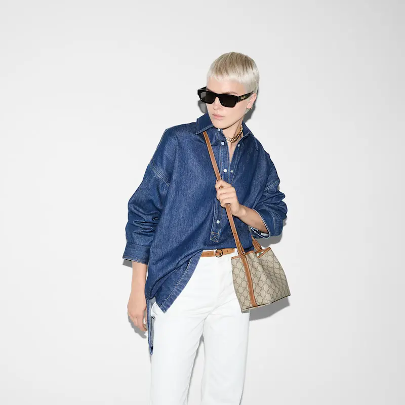 GG Emblem Series Small Bucket Bag - Image 5