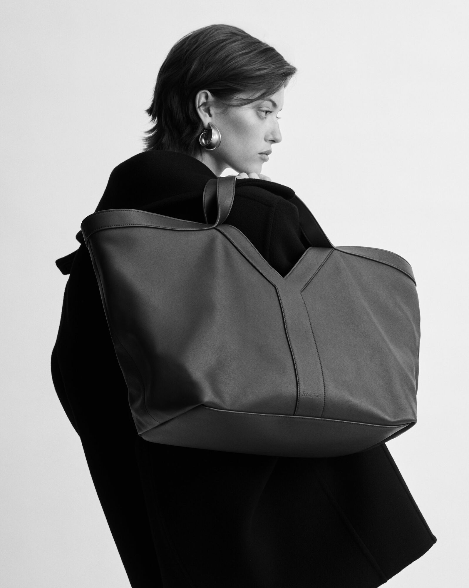 Y Leather Tote Bag - Image 4