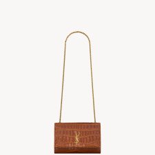 New KATE small crocodile embossed leather handbag