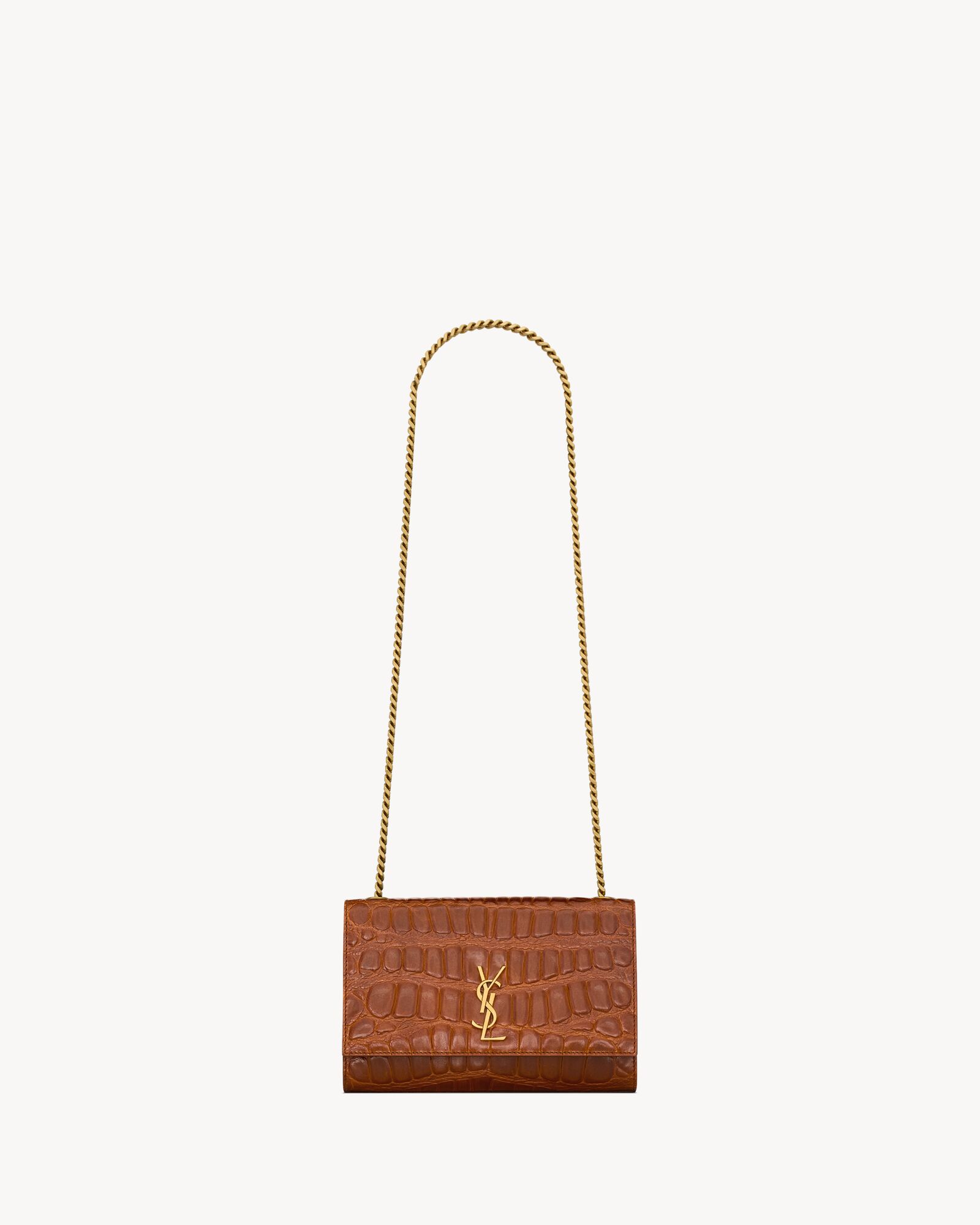 New KATE small crocodile embossed leather handbag