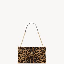 LE CASSANDRE horsehair effect leather chain clutch