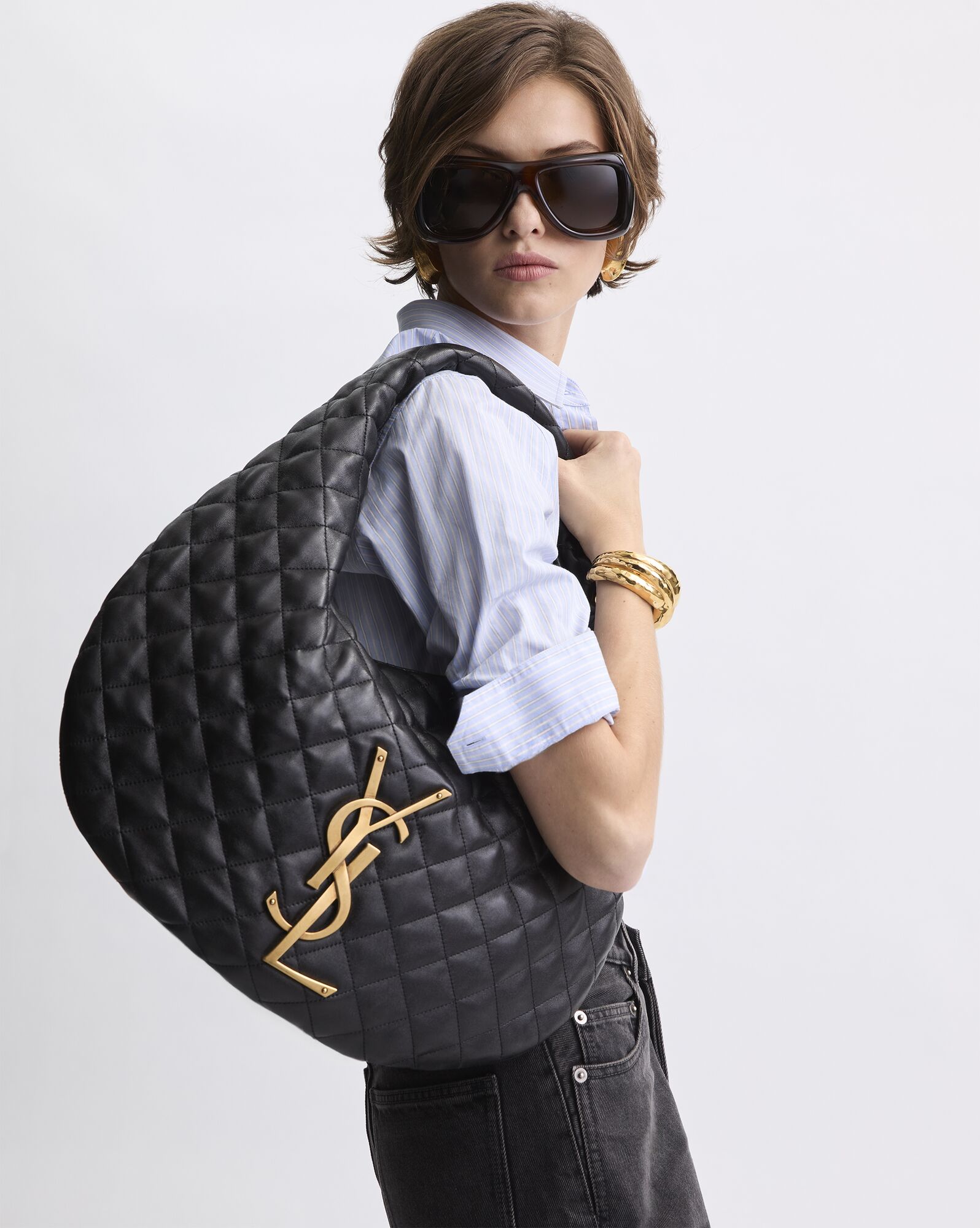 ICARE Quilted Nappa Leather HOBO Handbag - Image 2