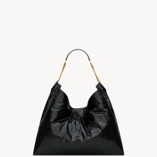 HORTENSE glossy leather HOBO handbag