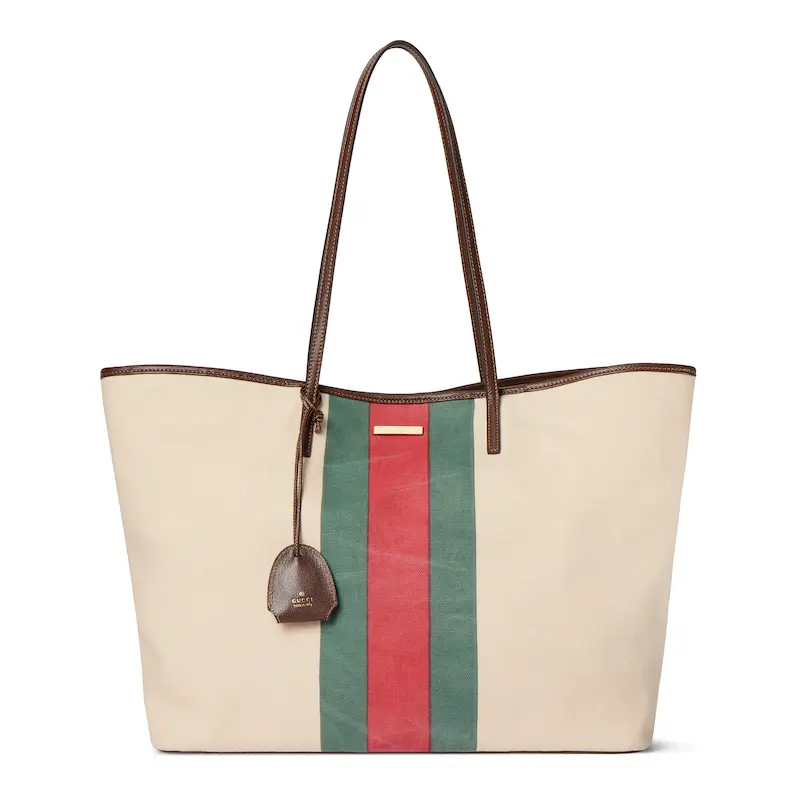 Gucci Tribeca collection large tote bag with hanging accessories