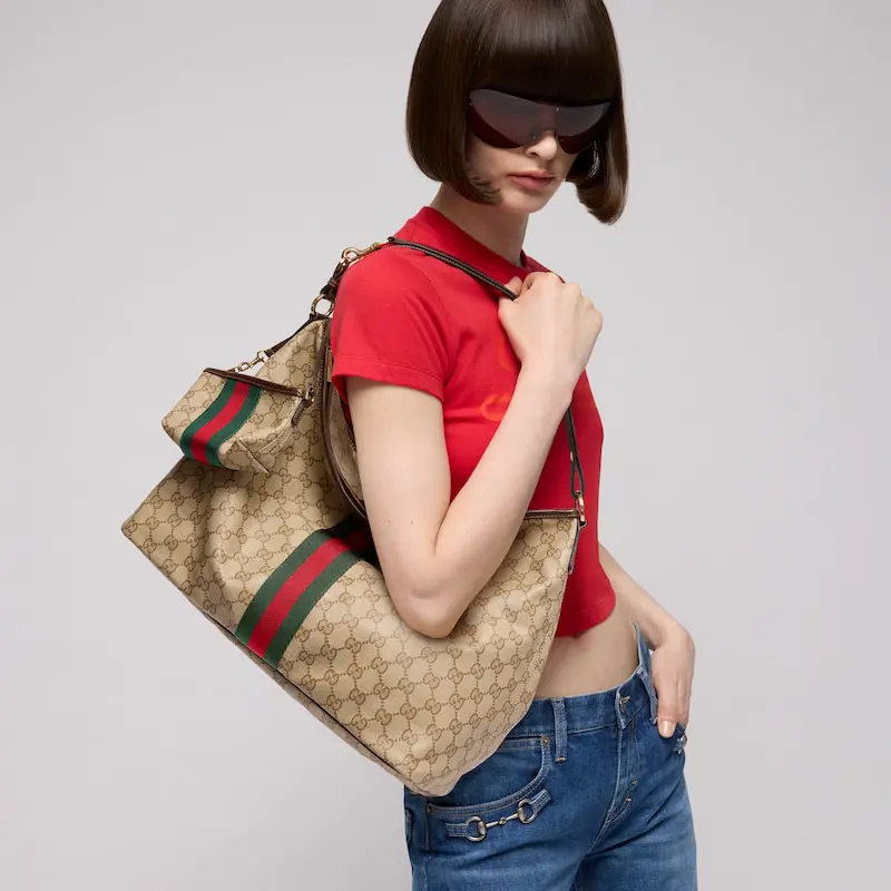 Decorative woven large shoulder bag (with detachable mini bag) - Image 2