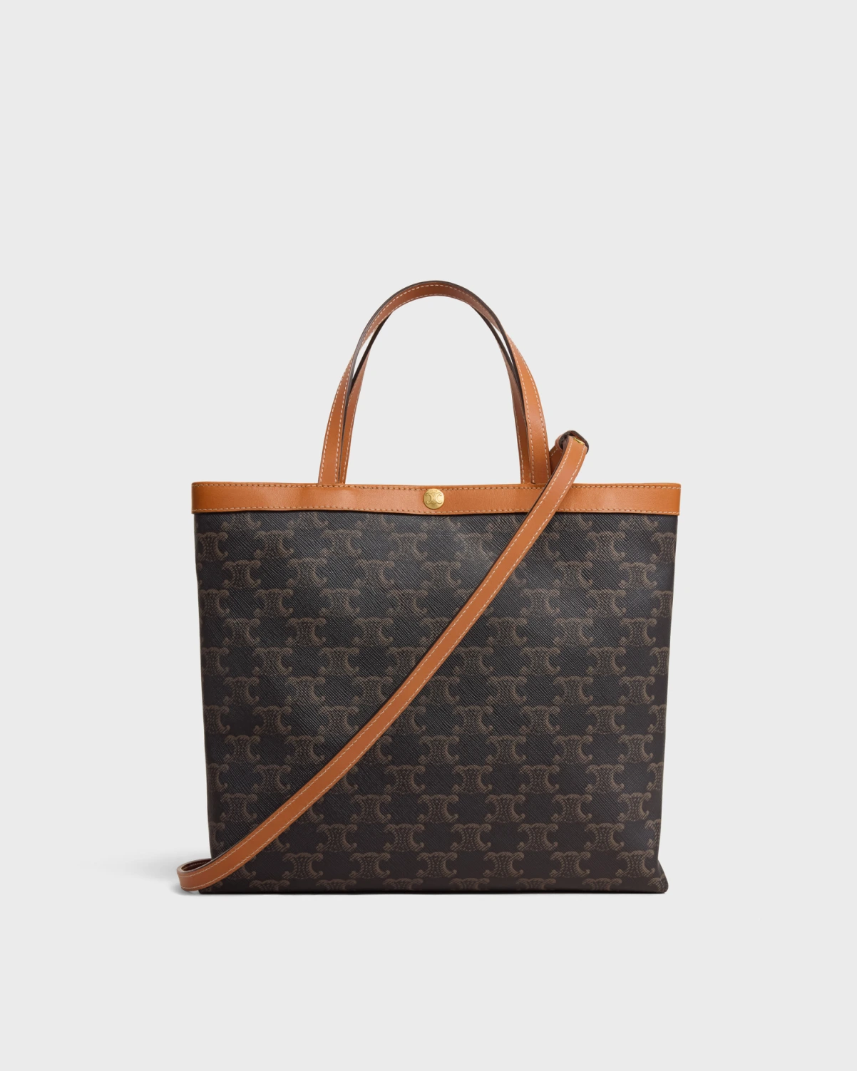 SQUARE CABAS Small Logo Printed Handbag