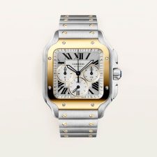 SANTOS DE CARTIER watch large size in K gold - stainless steel color with automatic winding