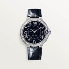 BALLON BLEU DE CARTIER Cartier Blue Balloon Watch 18K Rhodium Plated White Gold Automatic Chain