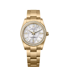 Oyster type constant motion 34  Oyster style, 34mm, diamond and gold  Model 124248RBR