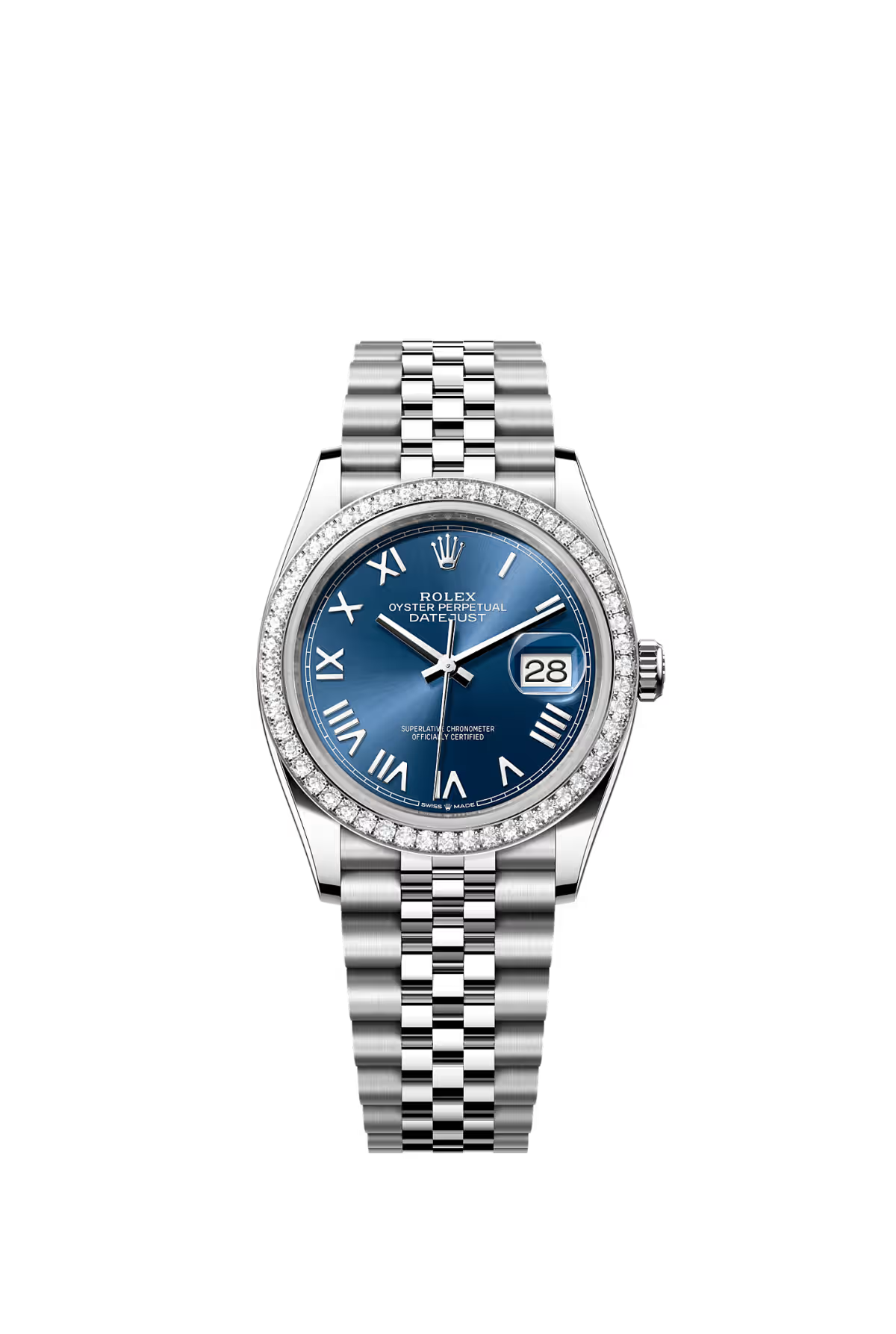 Log type 36 Oyster, 36mm, diamond, white gold and oyster steel Model 126284RBR