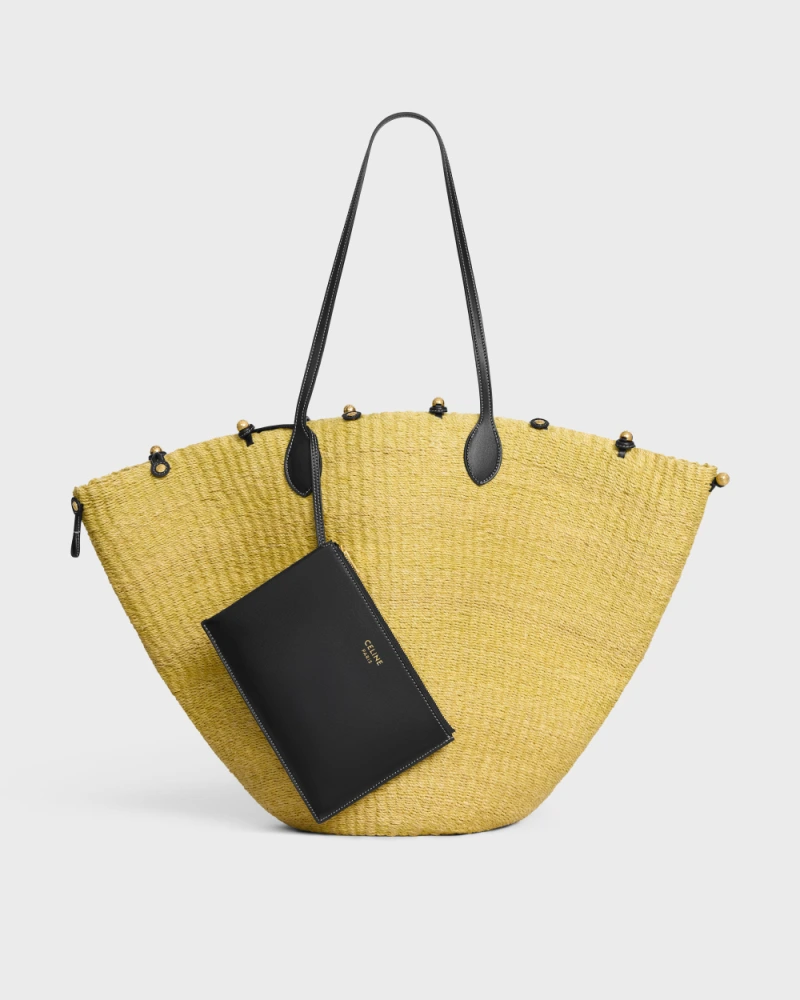 TRIOMPHE Large Beaded Basket Bag - Image 4