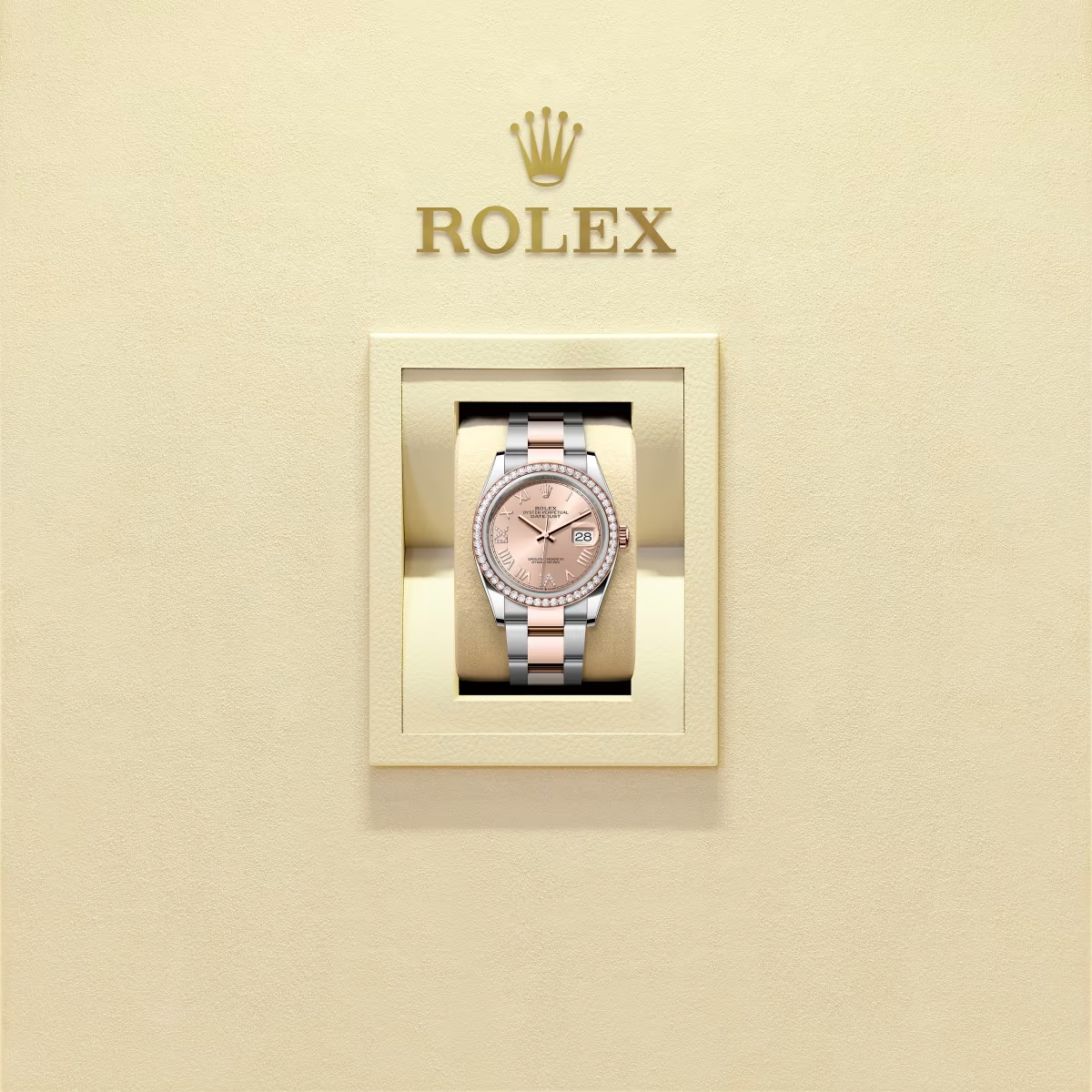 Log type 36 Oyster style, 36mm, diamond, eternal rose gold and oyster steel Model 126281RBR - Image 2
