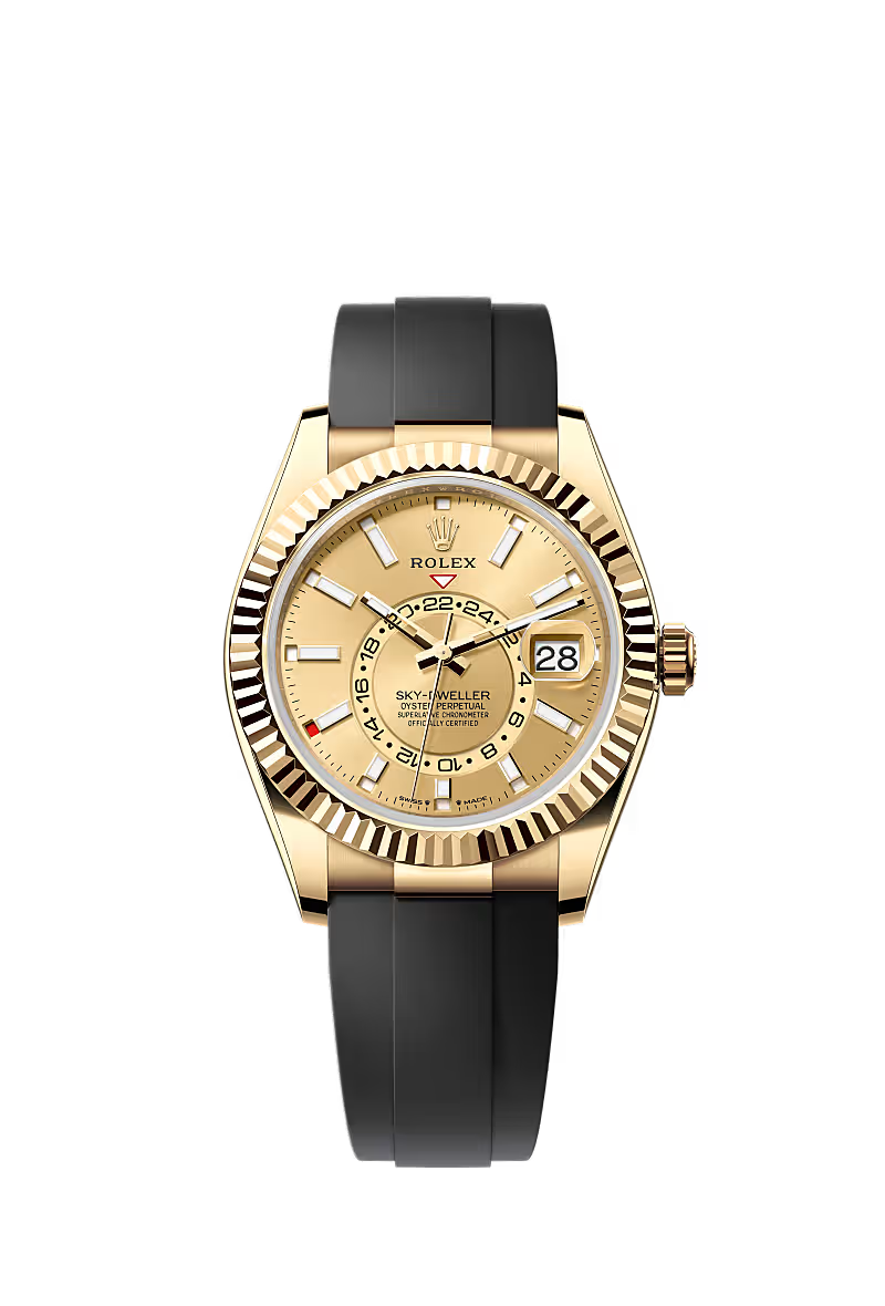 Longitudinal navigator type Oyster style, 42mm, gold Model 336238
