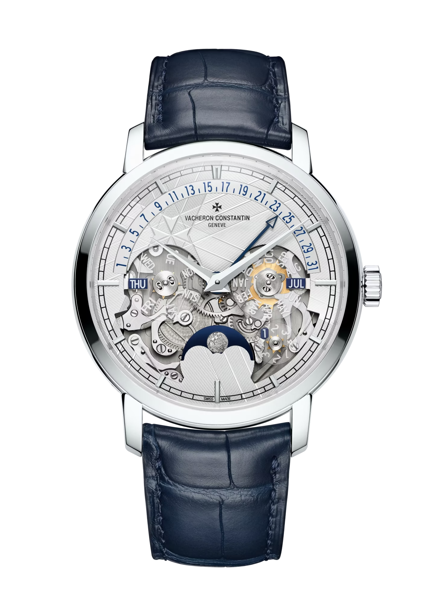 Perpetual Calendar Reverse Jump Calendar Engraved Watch